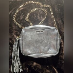 Victoria's Secret Silver Snakeskin design Crossbody Clutch Crossbody Purse